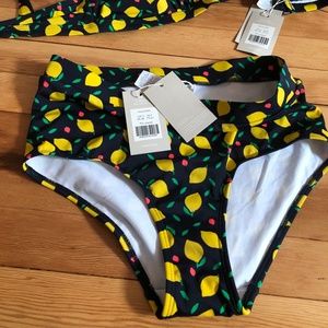 Unworn Boden lemon print bikini